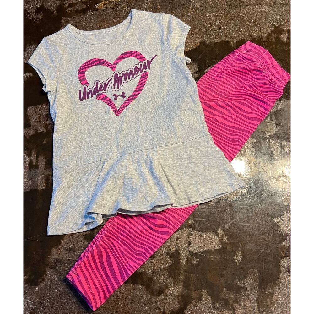 Under Armour Athletic Set Size 4 Heart Zebra Graphic